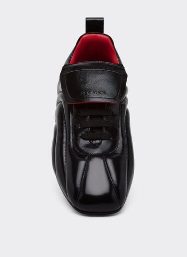 Running trainers in wet-effect leather Ferrari Running trainers in wet-effect leather Black 49403f