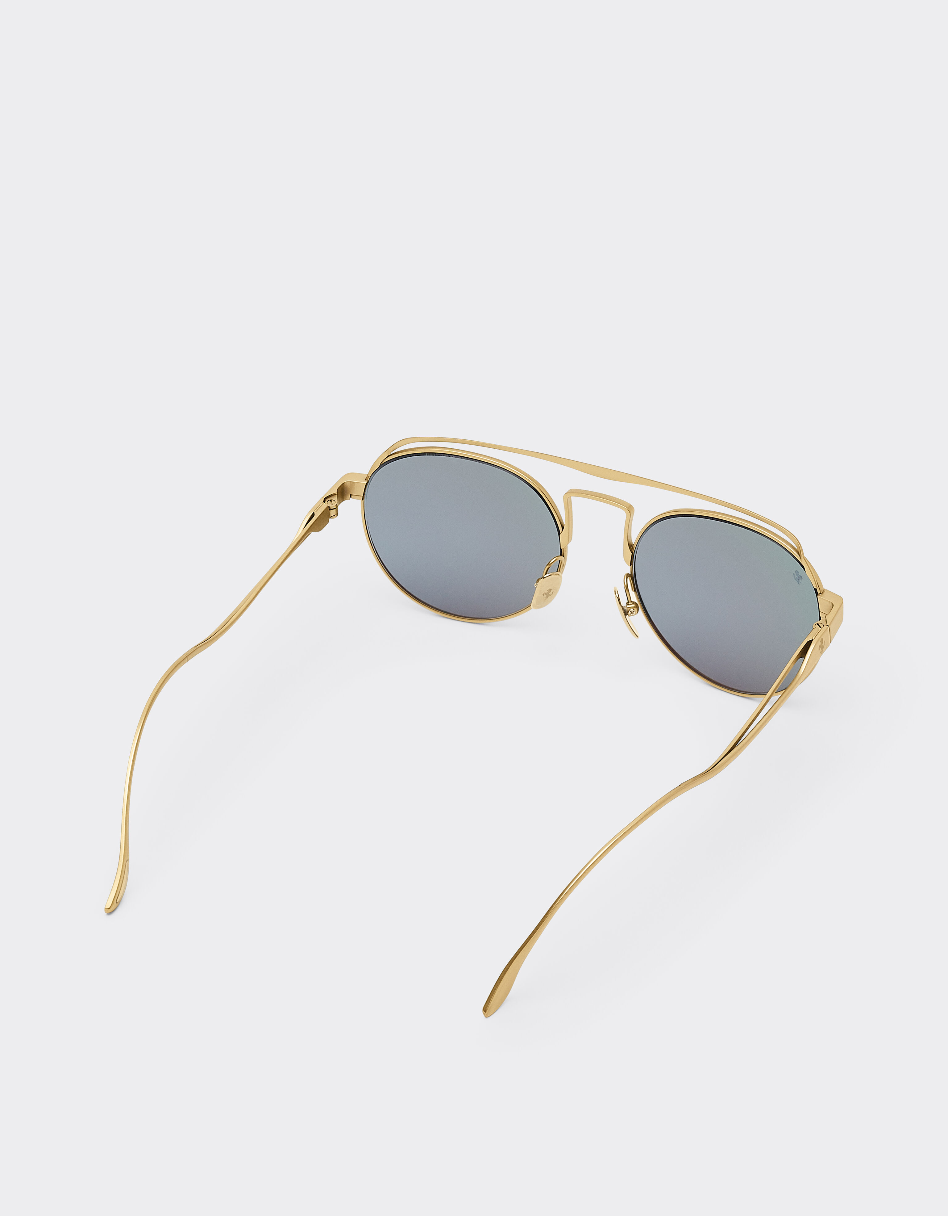 Ferrari Ferrari sunglasses in matte gold titanium with blue lenses Gold LA0EOf