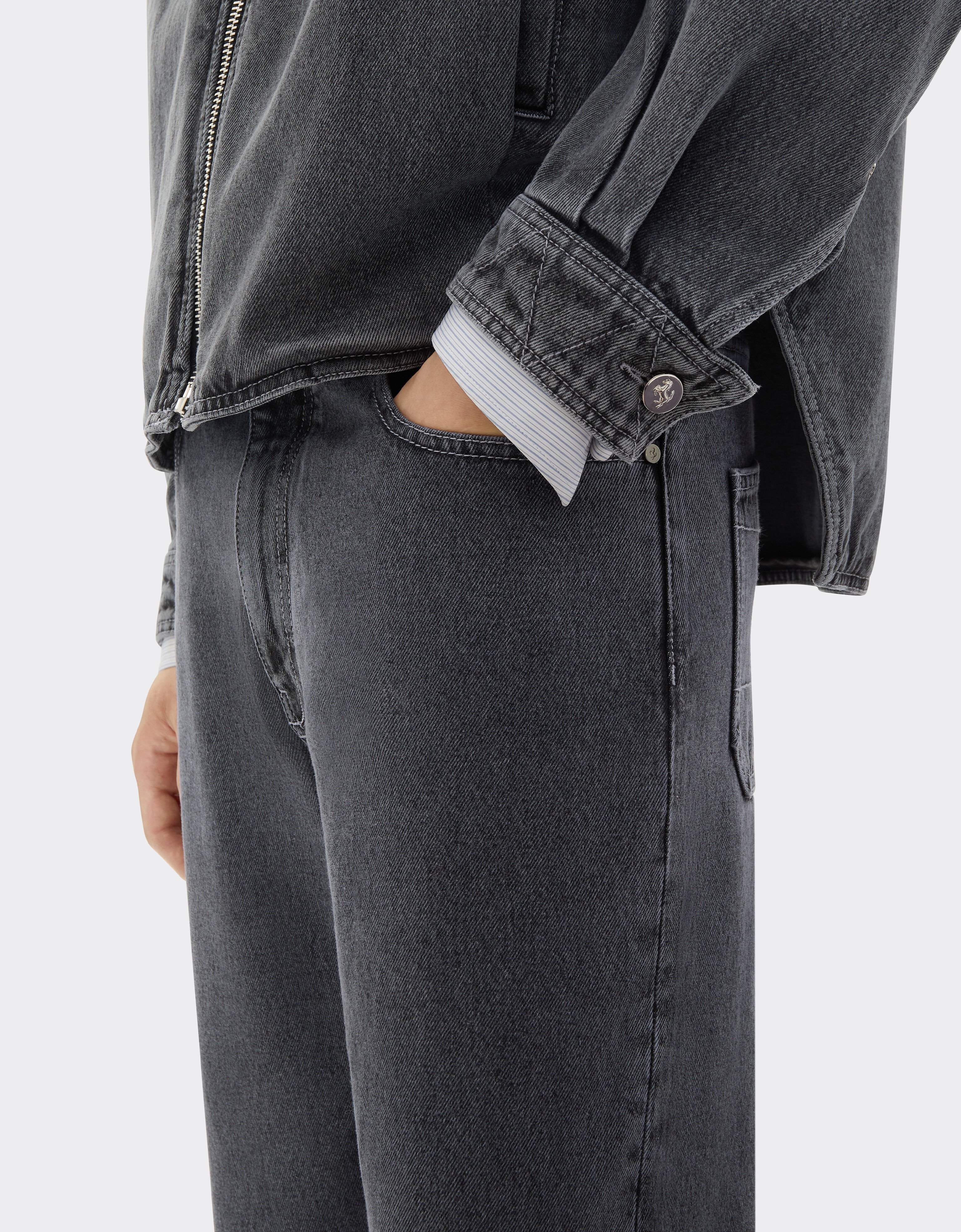 Ferrari Five-pocket pants in marbled denim Granite Gray 50875f