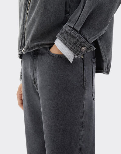 Ferrari Pantalon cinq poches en denim marbré Gris Granit 50875f