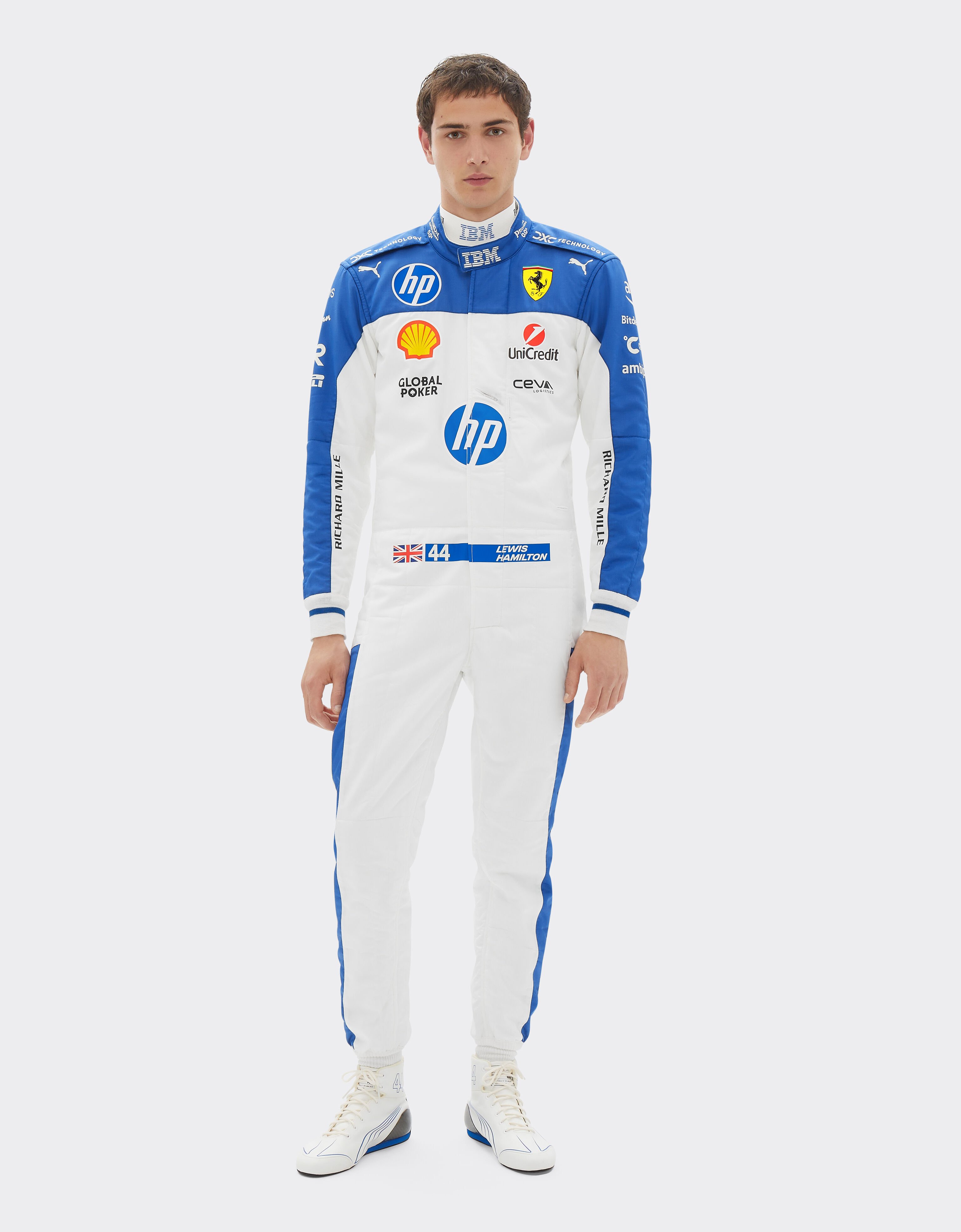 Ferrari Puma for Scuderia Ferrari Lewis Hamilton racing suit Optical White LA09Df