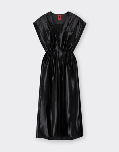 Ferrari Pleated midi dress in liquid satin Black 21630f