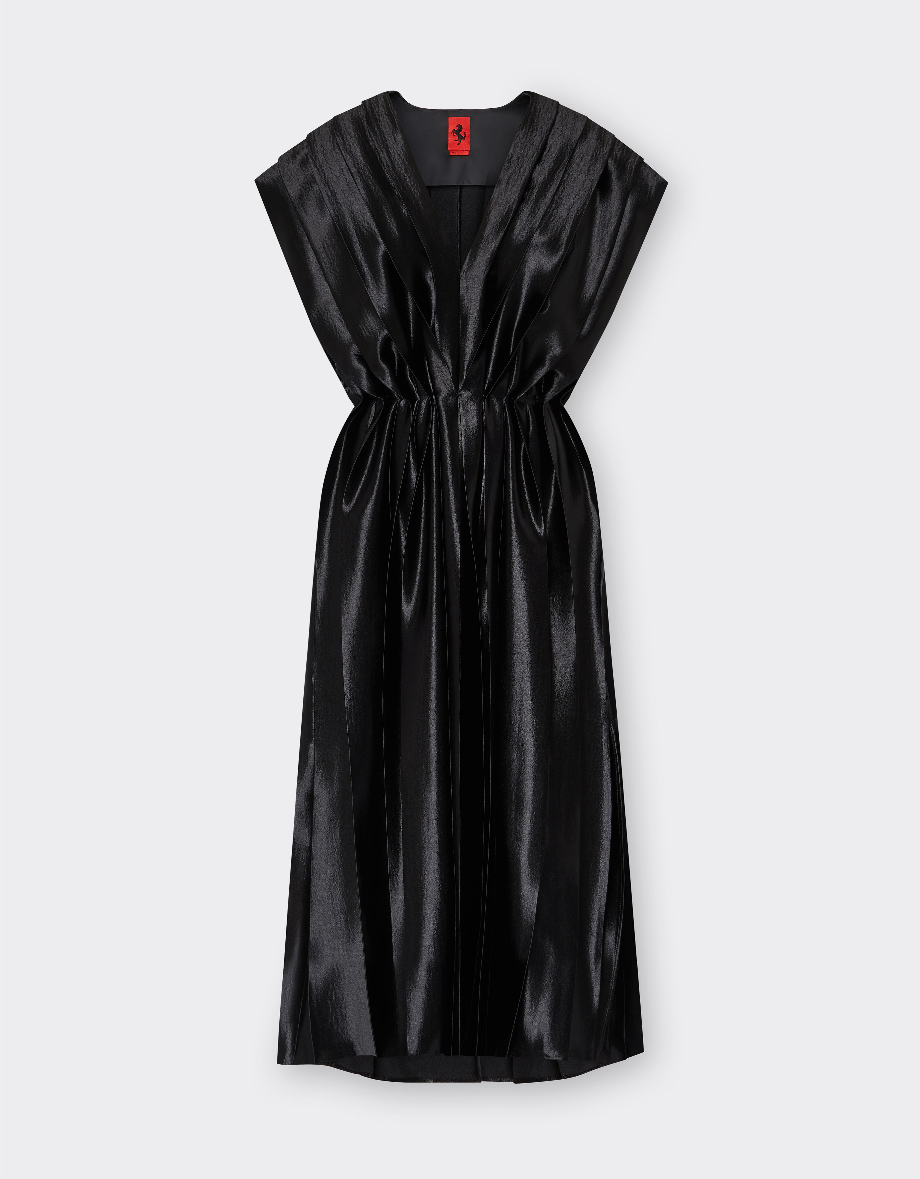 Ferrari Pleated midi dress in liquid satin Black 21630f