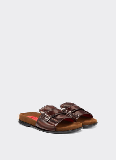 Ferrari Slide loafers in brushed leather Brown 22232f
