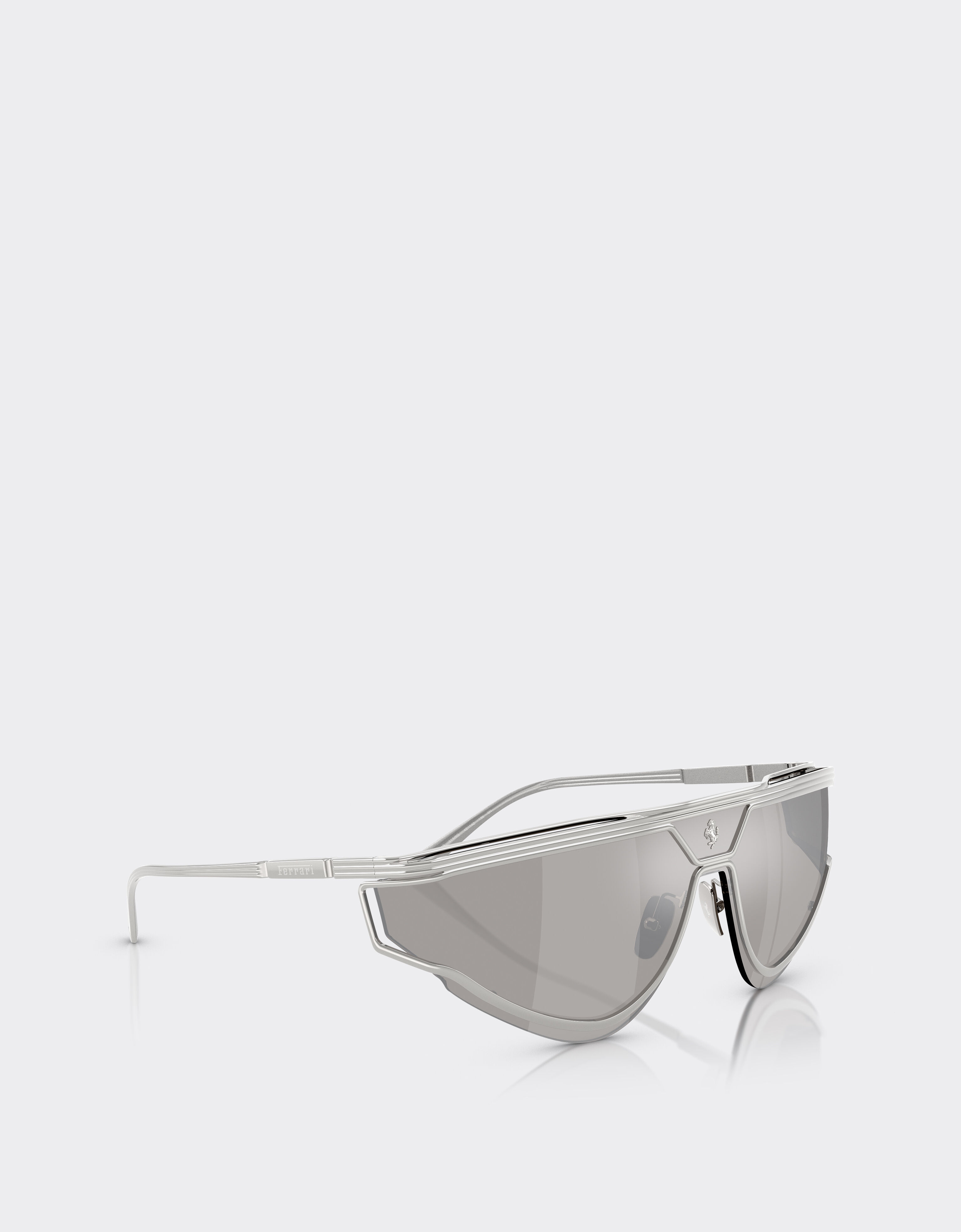 Ferrari Lunettes de soleil Ferrari Limited Edition en métal satiné avec monture argentée réfléchissante Argent F1579f