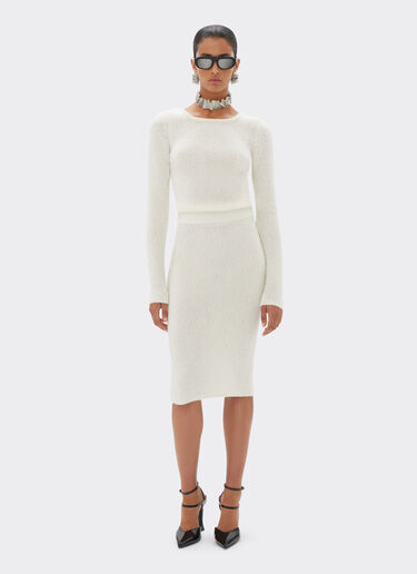 Ferrari Pencil skirt in cashmere and merino wool Ivory 21661f