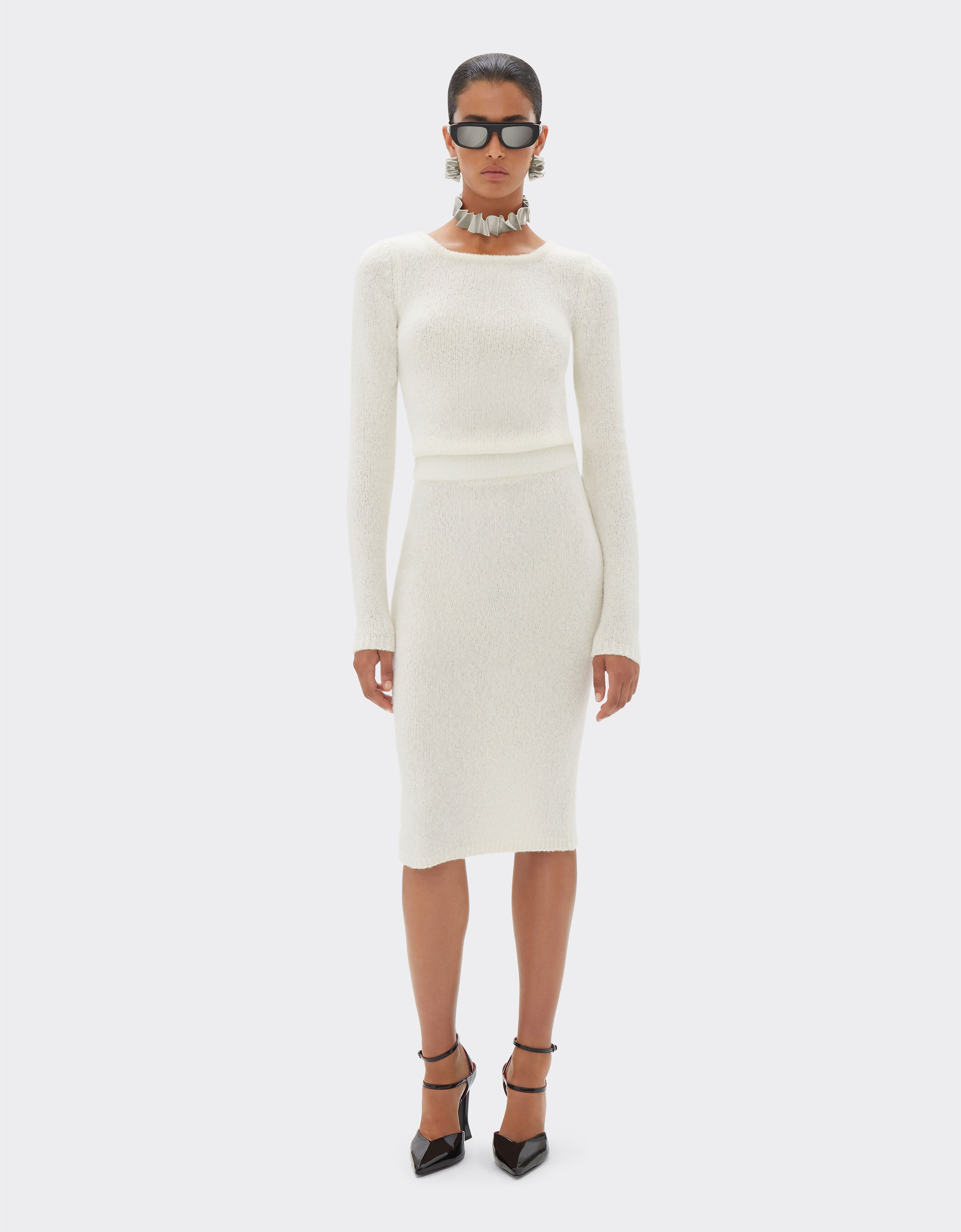 Ferrari Pencil skirt in cashmere and merino wool Ivory 21661f