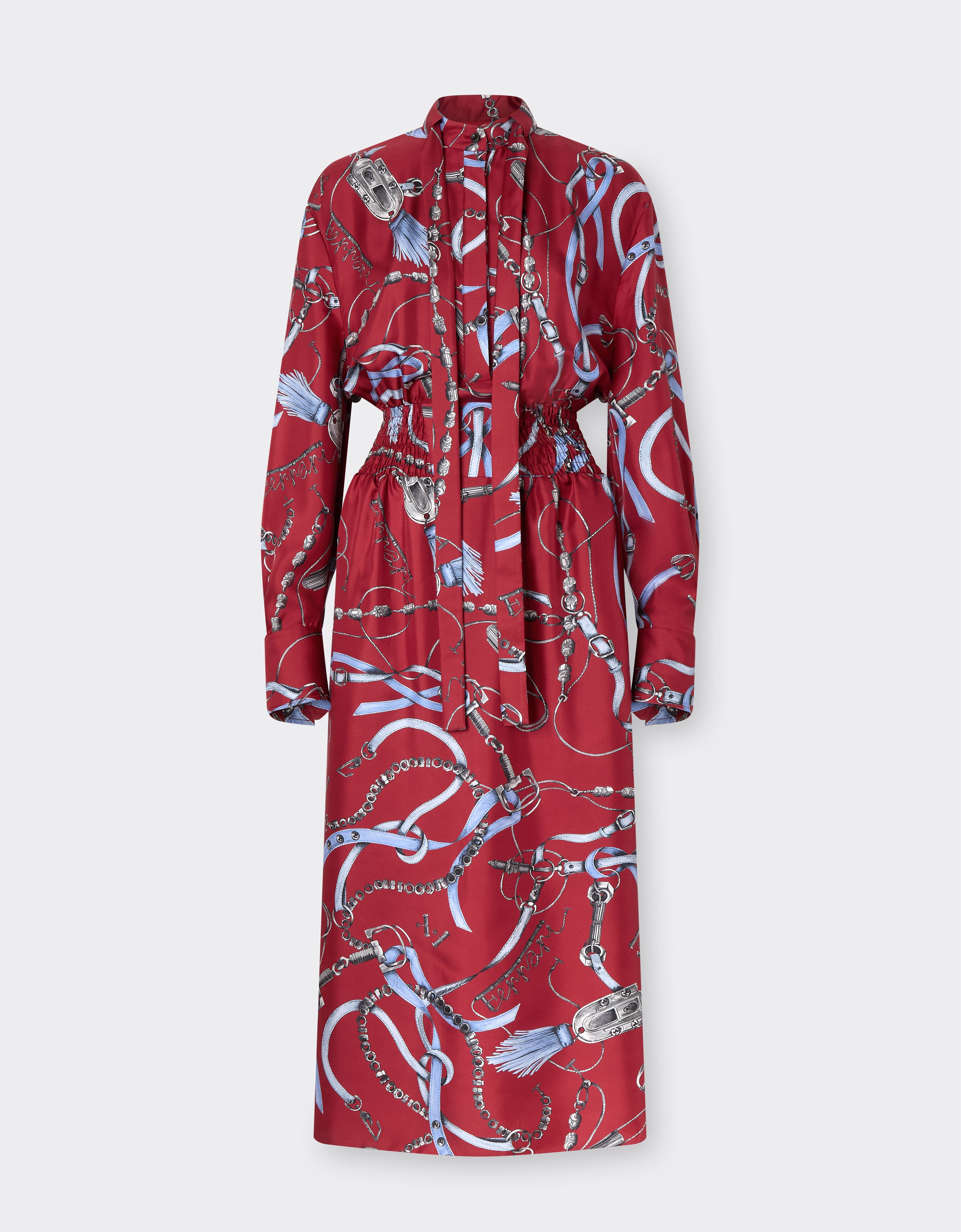 Ferrari Ferrari Closet print silk dress Maison Red 50072f