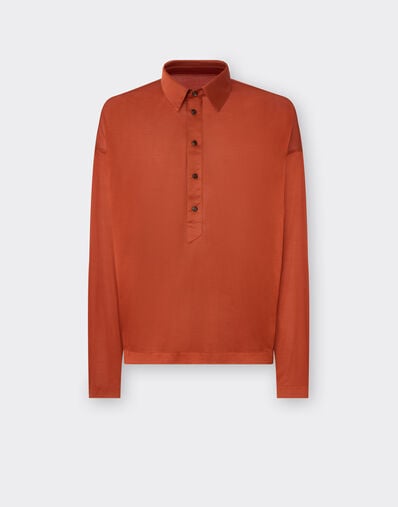 Ferrari Long-sleeved polo shirt in silk jersey Hide 22182f