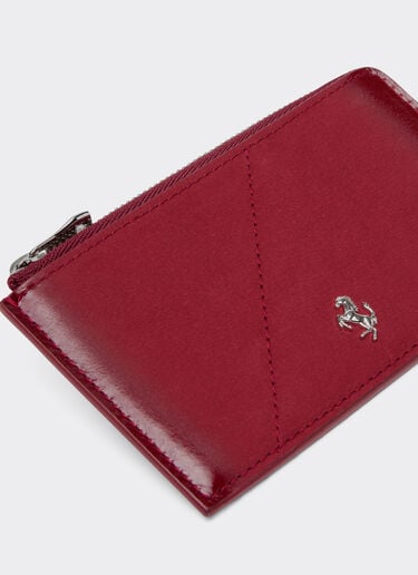 Ferrari Wallet with zip in smooth leather and nubuck Maison Red 50522f