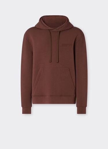 Hooded sweatshirt in scuba fabric Ferrari Hooded sweatshirt in scuba fabric Espresso 22844f