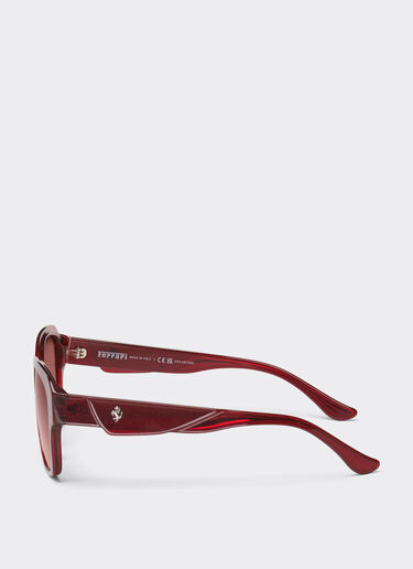 Ferrari Ferrari sunglasses in transparent burgundy acetate with polarised purple lenses Burgundy LA02Nf
