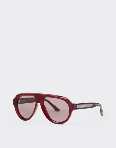 Ferrari Ferrari sunglasses in opal red acetate with gold mirrored purple polarized lenses Dark Red LA0EVf