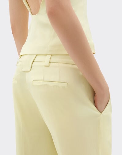 Ferrari Pantalon en satin stretch Jaune Iris 49933f