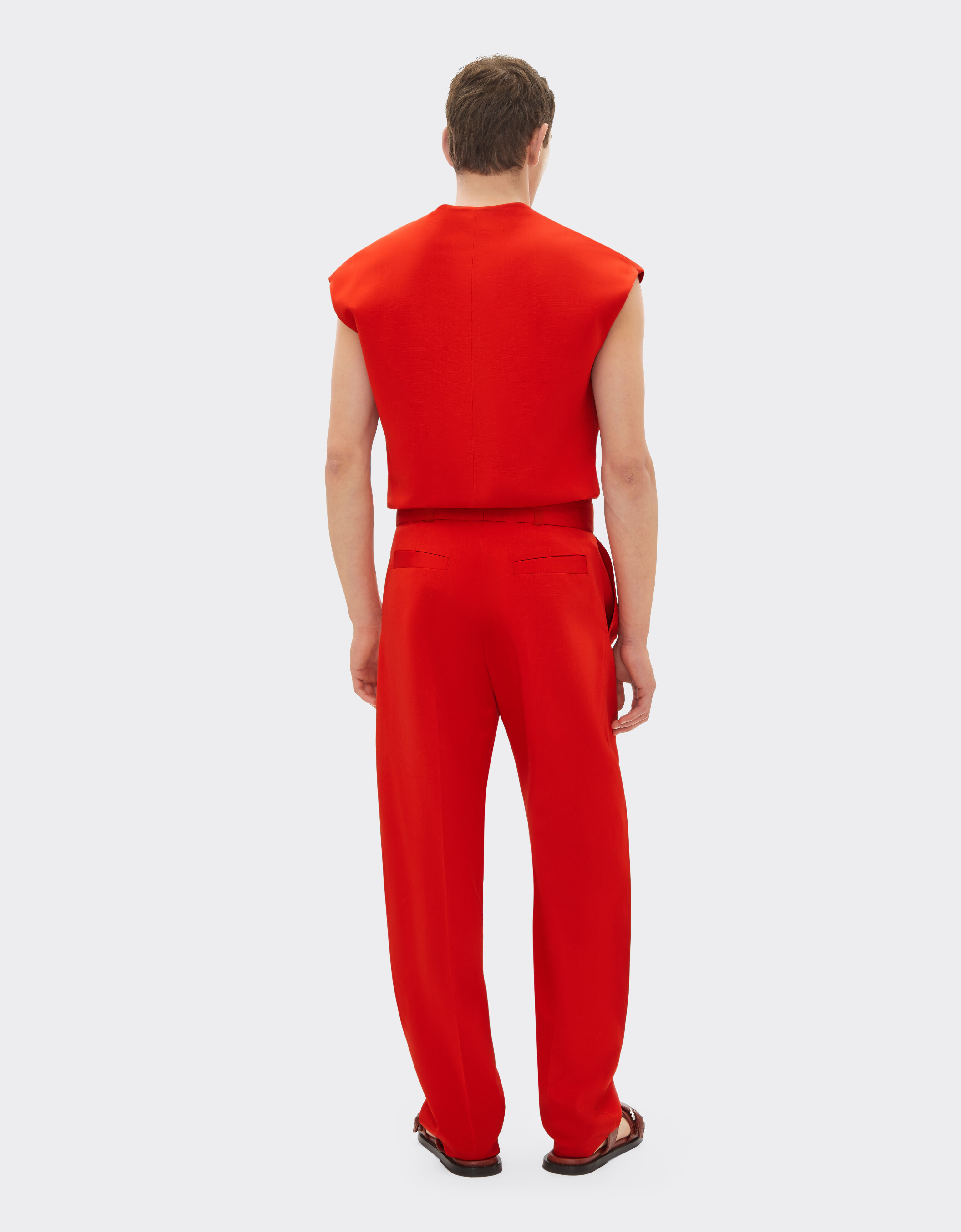 Ferrari Faille moiré waistcoat Rosso Magma 50902f