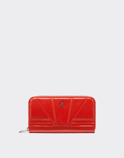 Ferrari Patent leather wallet with zip Rosso Dino 21678f