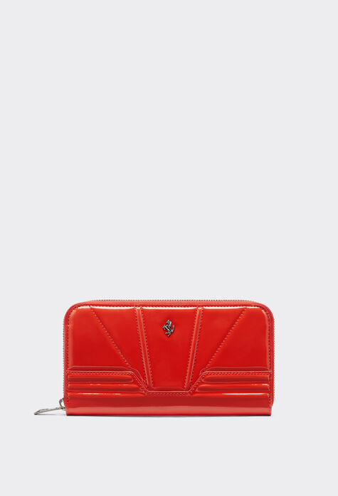 Ferrari Patent leather wallet with zip Rosso Dino 20420f