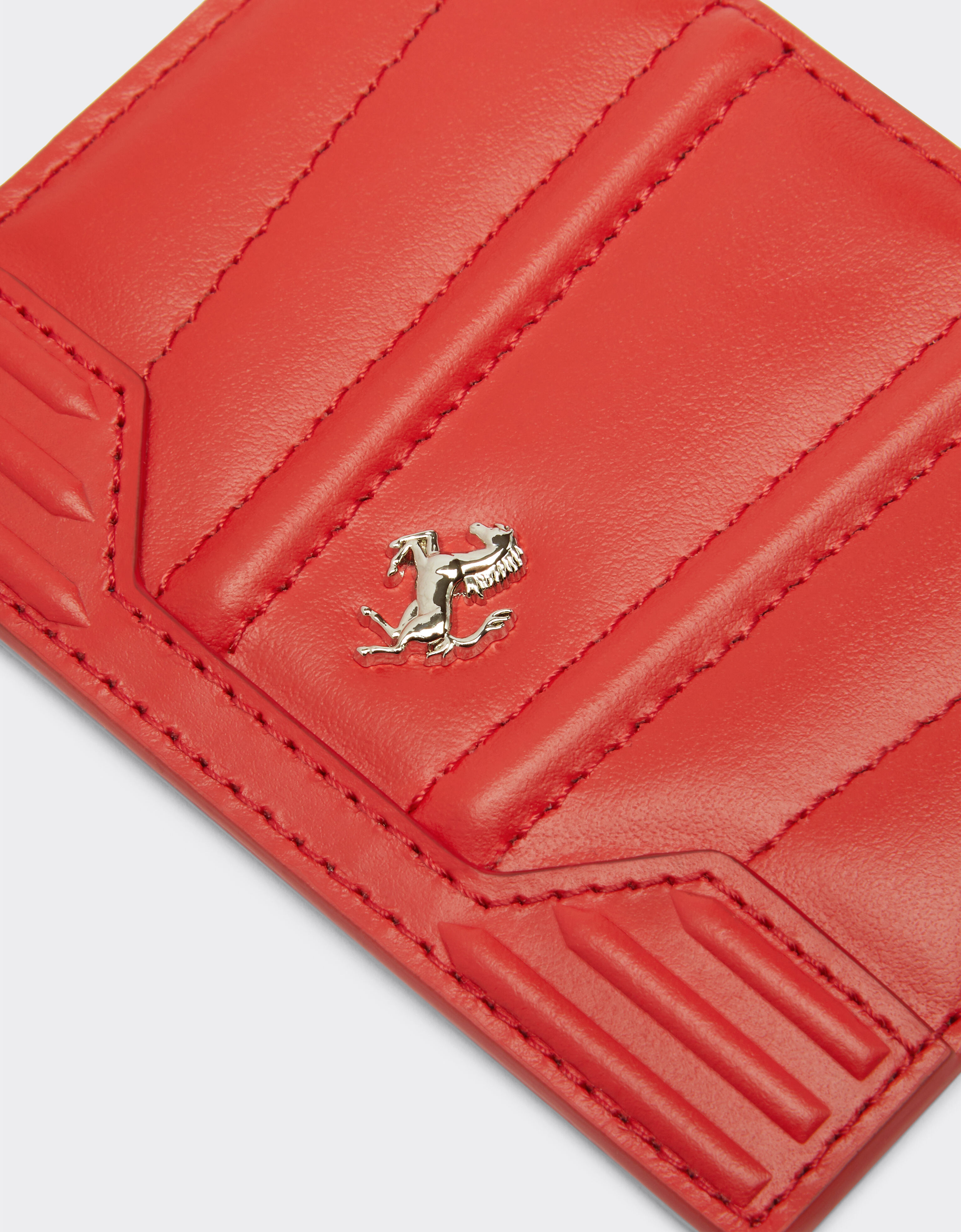 Ferrari GT Ferrari leather card holder with livery motif Rosso Dino 20604f
