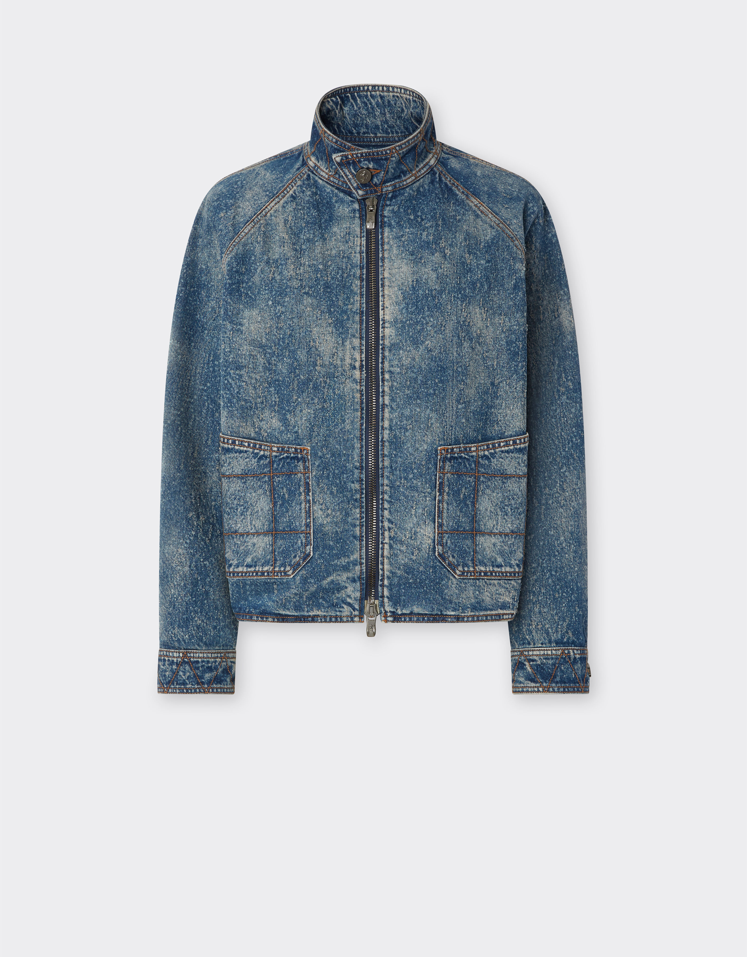 Ferrari Jacket in needled and washed denim Denim 22503f