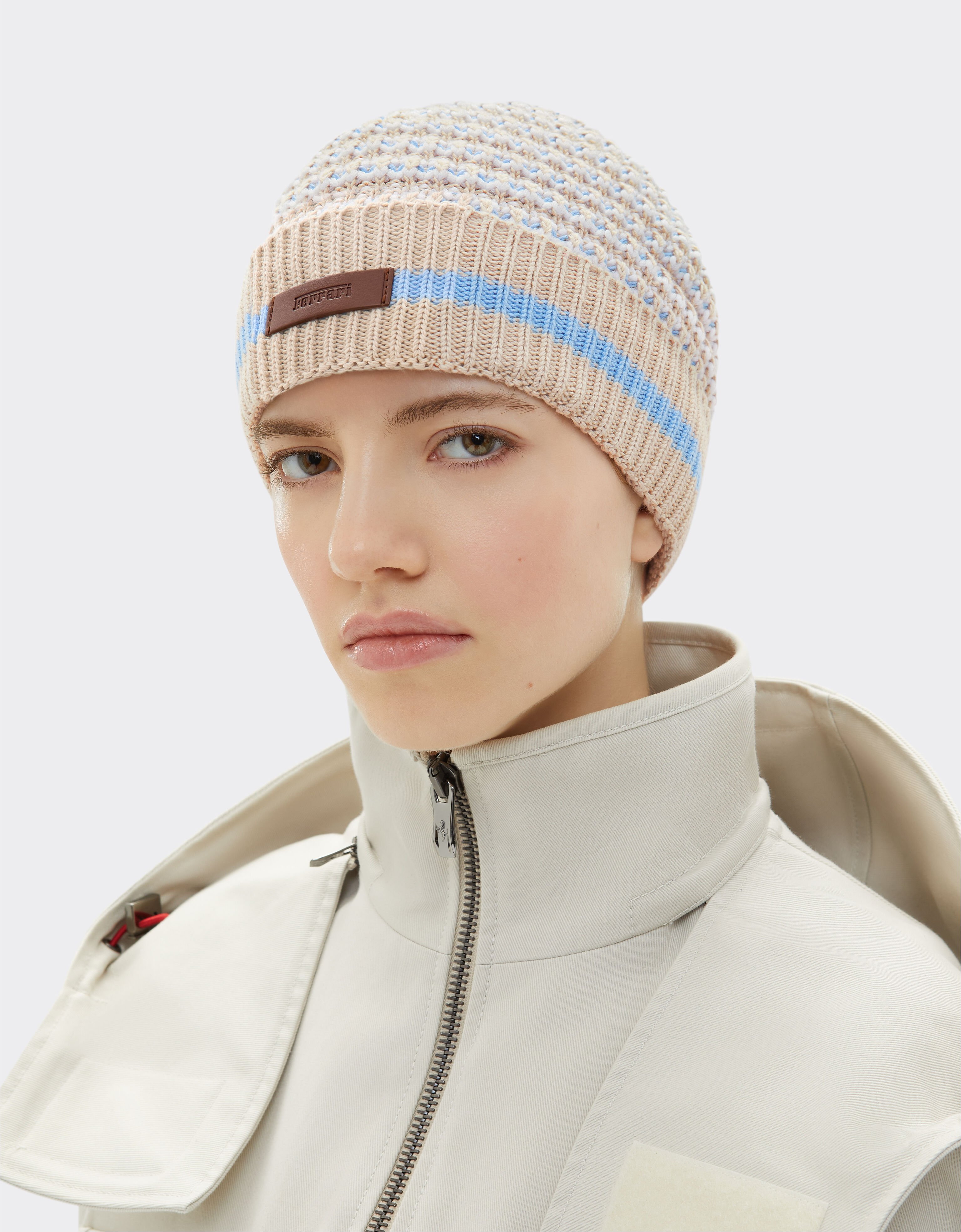 Ferrari Ferrari x Charles Leclerc 3D knit beanie Ecru 22256f
