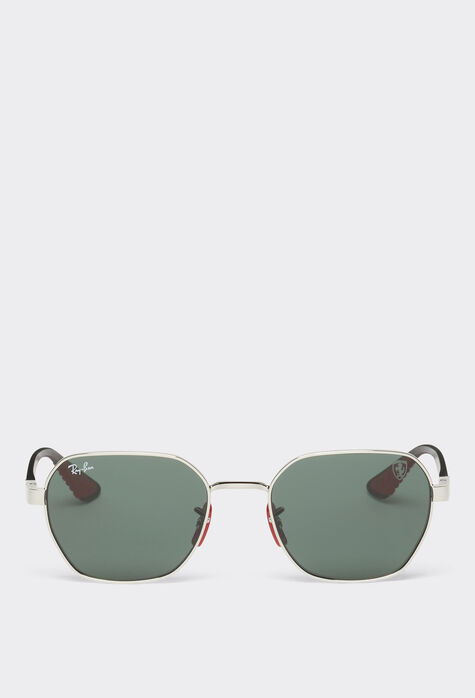 Ferrari Ray-Ban for Scuderia Ferrari 0RB3794M metal sunglasses with dark green lenses Optical White F1258f