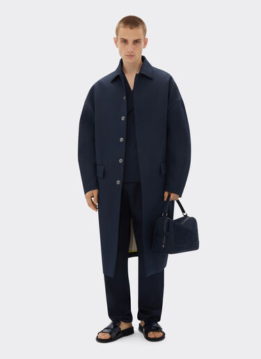 Ferrari Single-breasted coat in two-tone double-sided tech fabric Navy 21749f