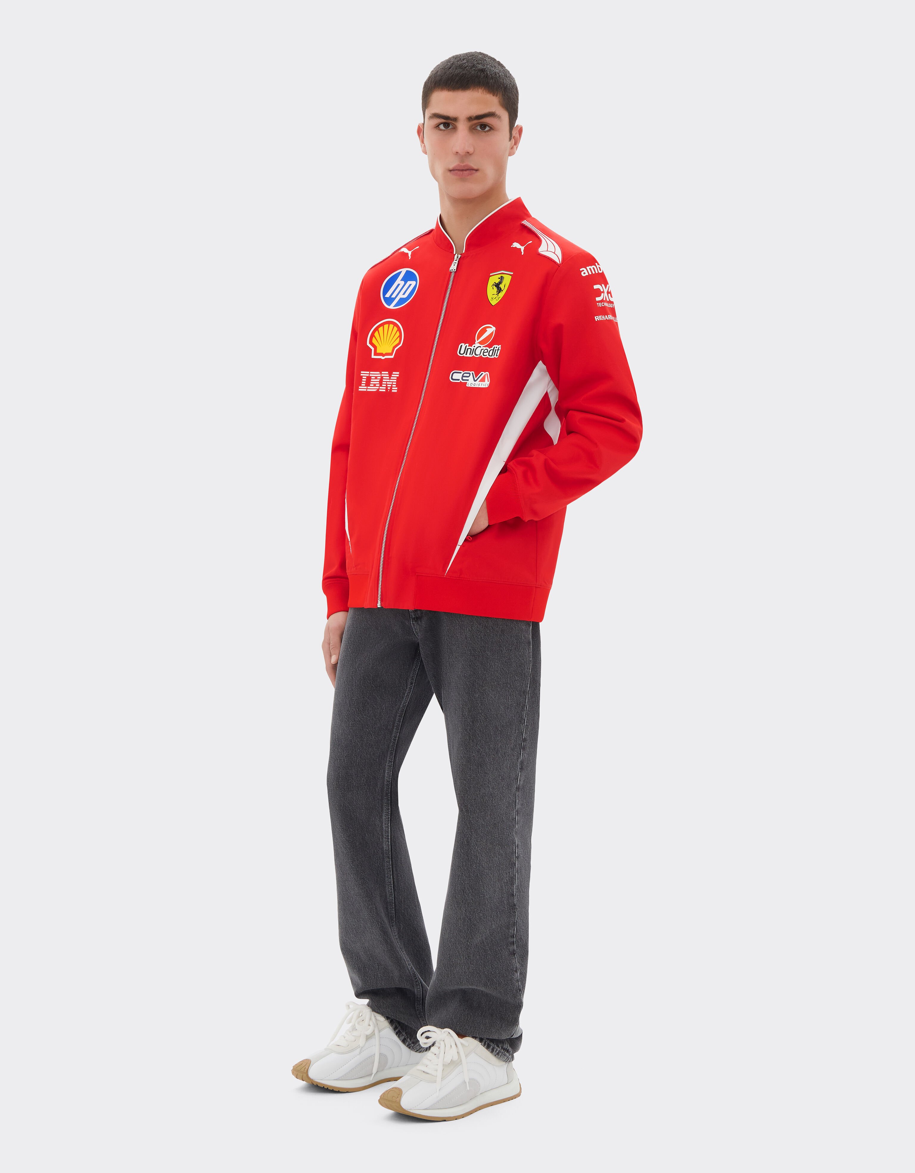 Ferrari Replica Drivers Authentic 2026 Bomber Jacket Puma for Scuderia Ferrari HP Red LA0H1f