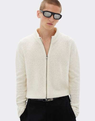 Ferrari Cashmere and merino wool zipped cardigan Ivory 21654f