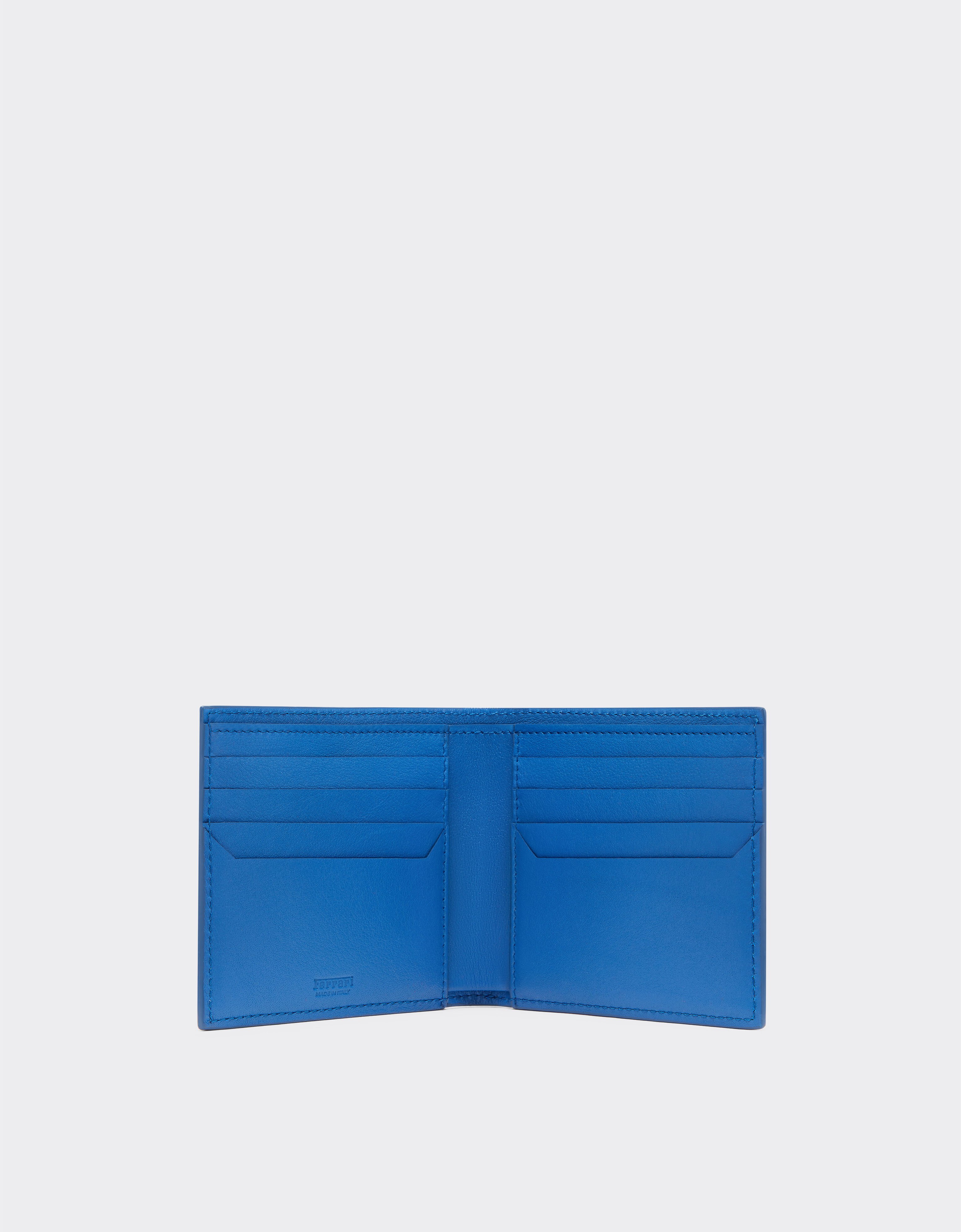 Ferrari Horizontal wallet in smooth nappa leather Klein Blue 22198f