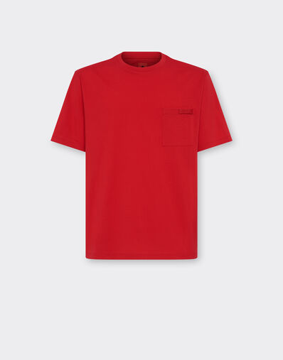 Ferrari Cotton T-shirt with pocket Ecru 22039f