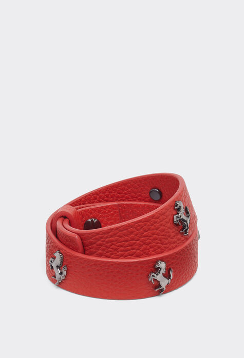Ferrari Leather bracelet with studs Rosso Dino 48175f