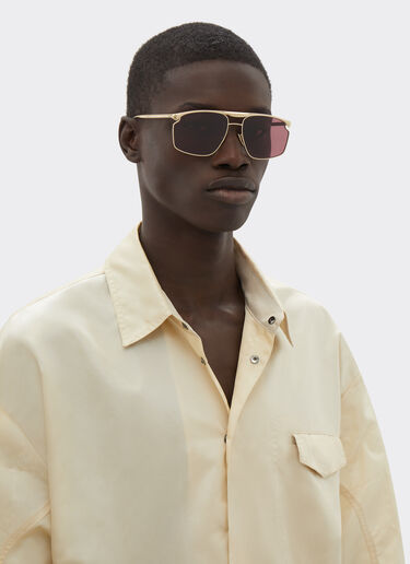 Ferrari Ferrari sunglasses in gold-tone metal with exclusive Contrast Pro™ lenses Gold F1537f