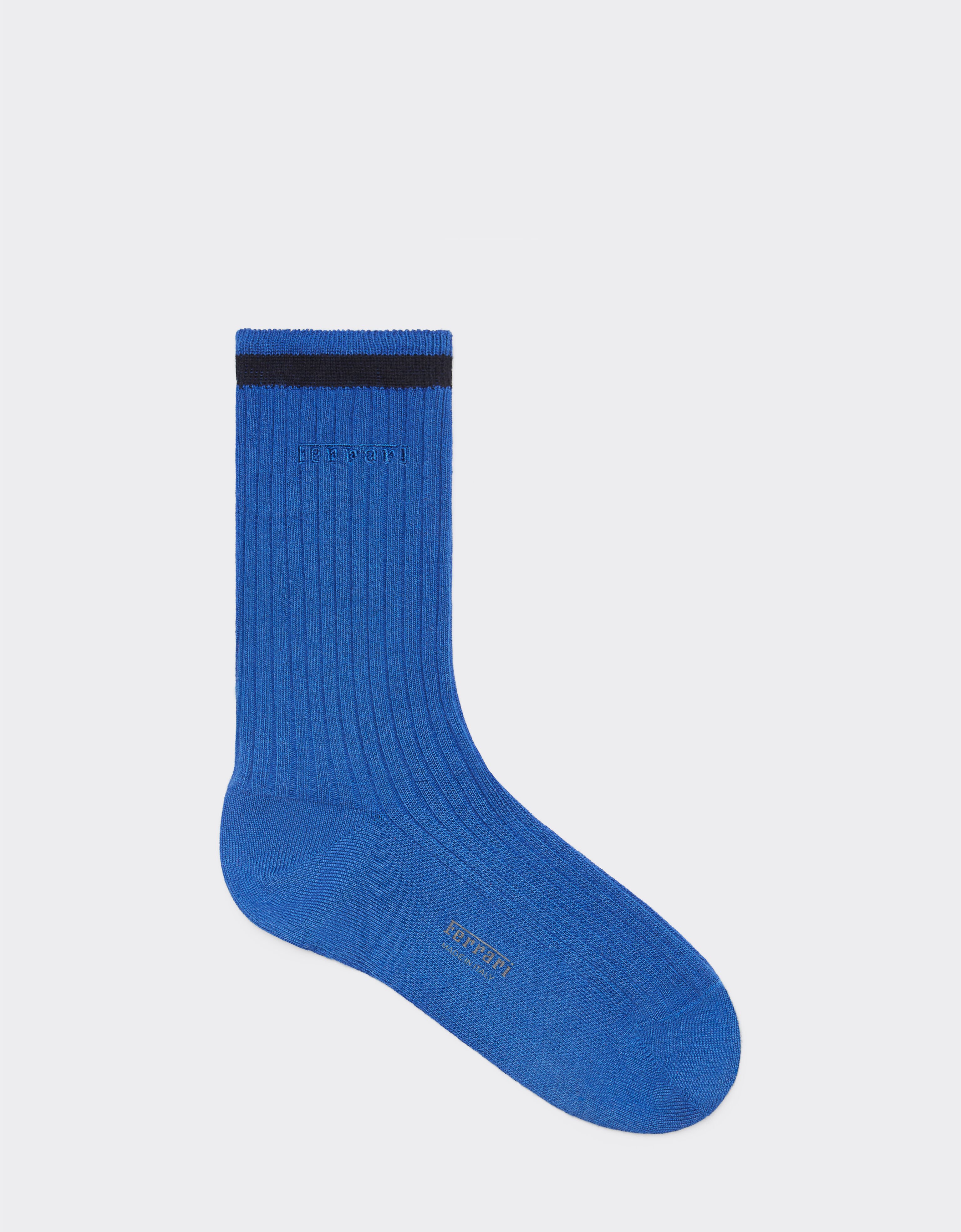 Ferrari Cotton socks with jacquard logo Navy 21922f