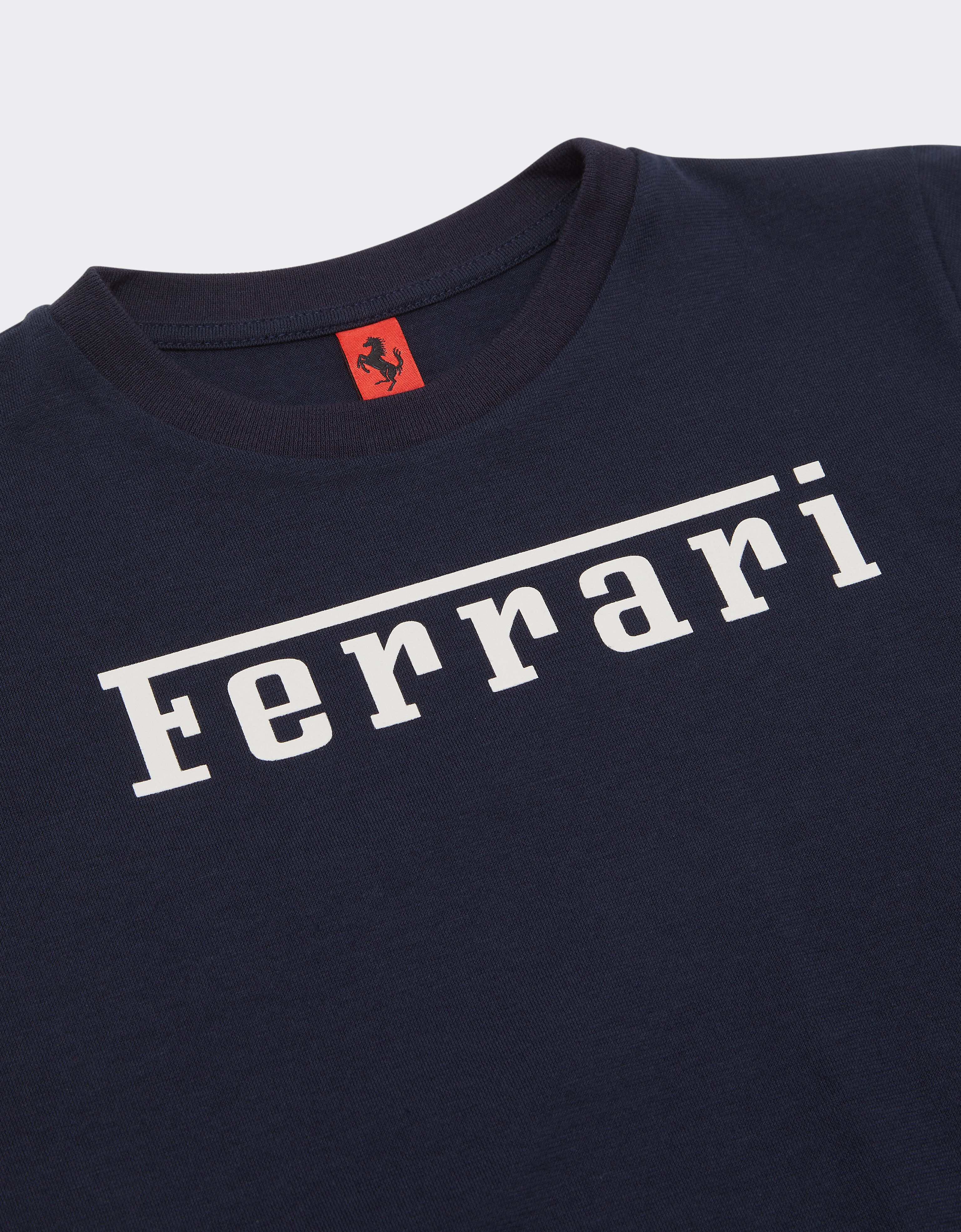 Ferrari Cotton T-shirt with Ferrari logo Navy 51062fK