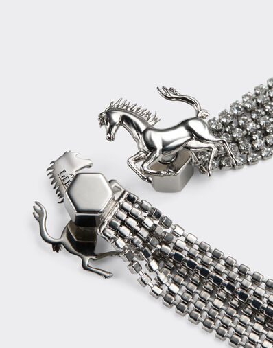 Ferrari Pendientes con pedrería Cromo Pulido 50182f