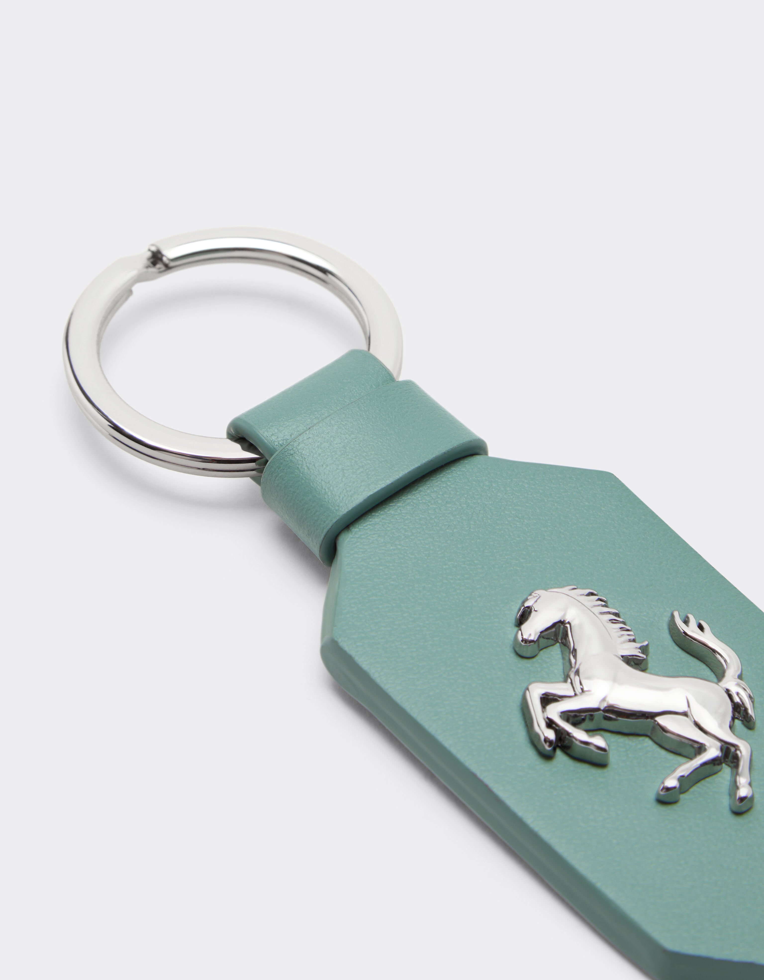 Ferrari Leather keyring with Prancing Horse Granite Green 50618f