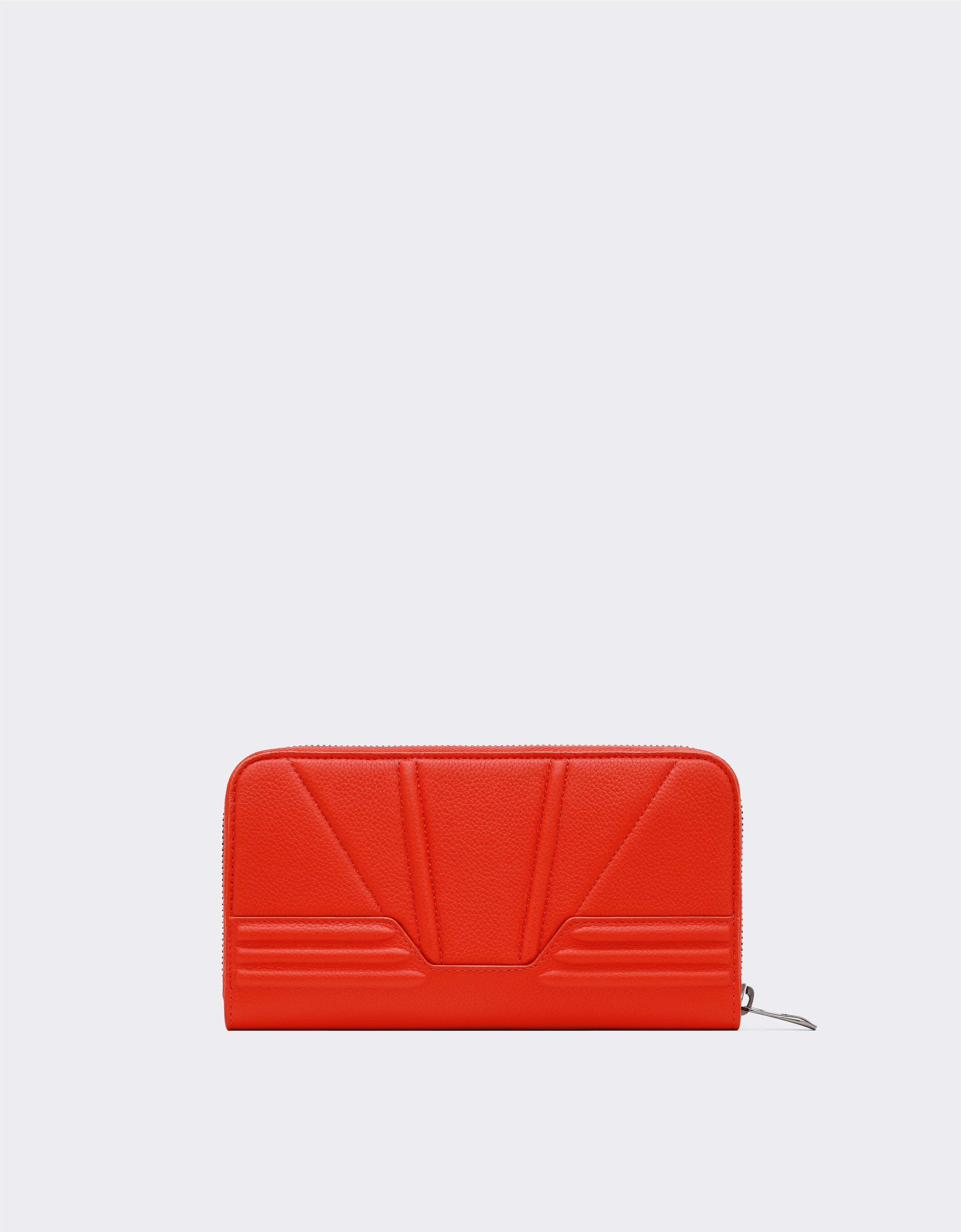 Cartera de piel martillada con cremallera en Rosso Dino Ferrari