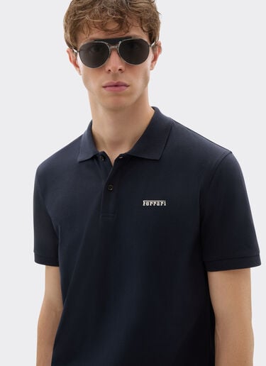 Ferrari Cotton polo shirt with Ferrari logo Navy 21277f