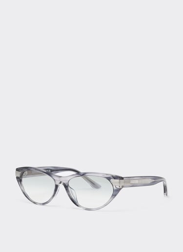 Gafas de sol de acetato azul a rayas con lentes espejadas en degradado gris Ferrari Gafas de sol de acetato azul a rayas con lentes espejadas en degradado gris Azul escocés LA0EZf
