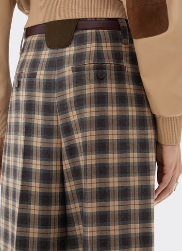 Pantalones de lana de tartán Ferrari Pantalones de lana de tartán Gris melange 22631f