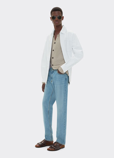Ferrari Pantalon cinq poches en denim Denim clair 22229f