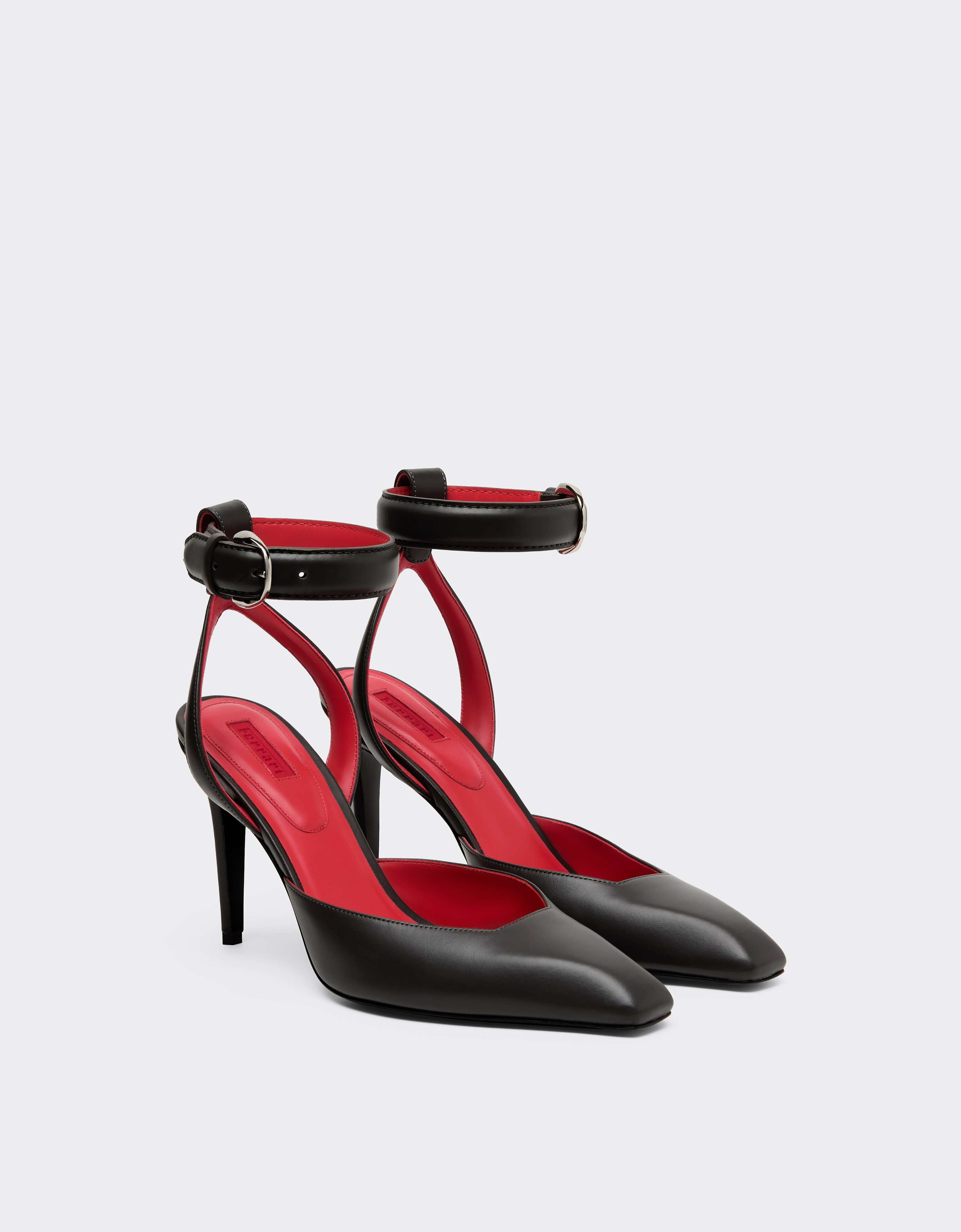 Leather Heeled Sandal Ferrari Leather Heeled Sandal Antracite CSWSA0011XL00003f