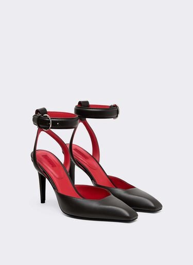 Leather Heeled Sandal Ferrari Leather Heeled Sandal Antracite CSWSA0011XL00003f