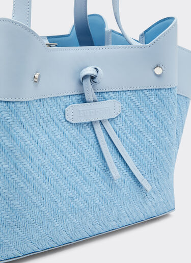Ferrari Tote bag Ferrari piccola in rafia e pelle Blu Acciaio 49111f