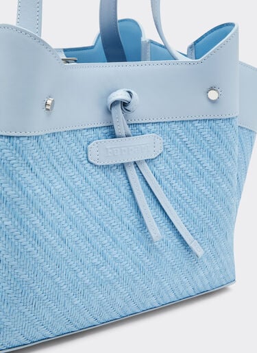 Tote bag Ferrari piccola in rafia e pelle Ferrari Tote bag Ferrari piccola in rafia e pelle Blu Acciaio 49111f