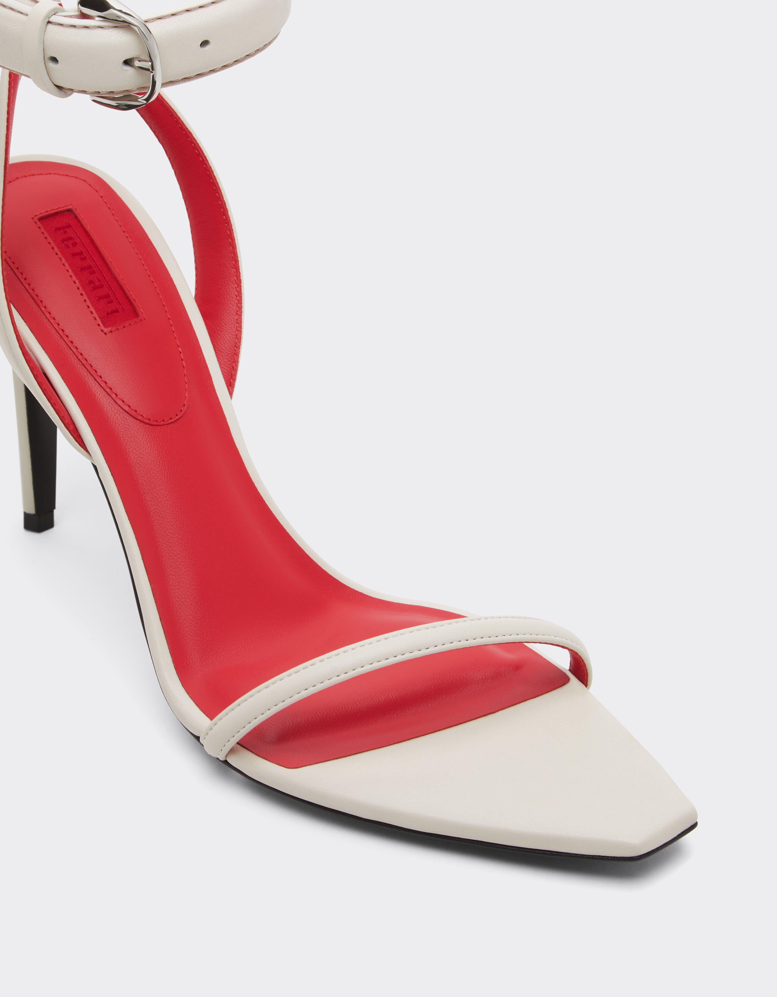 Ferrari Nappa leather heeled sandals Avorio 51646f