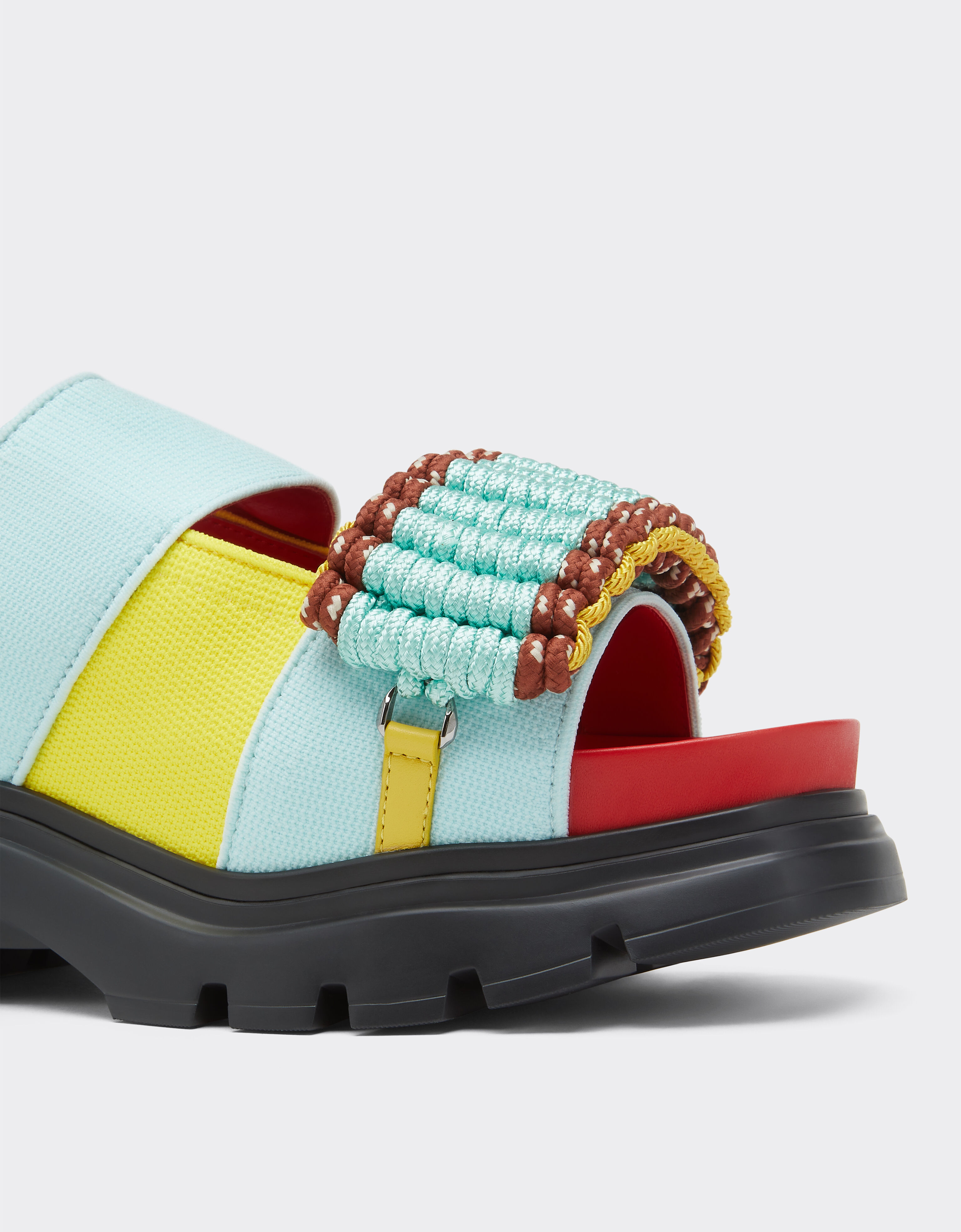 Sandals in stretch mesh in Aquamarine Ferrari