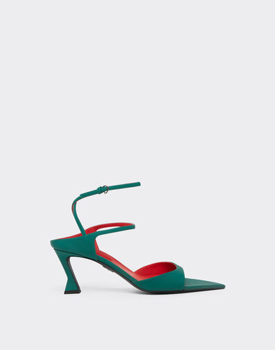 Ferrari Slingback sandals in rubberised leather Rosso Dino 22027f