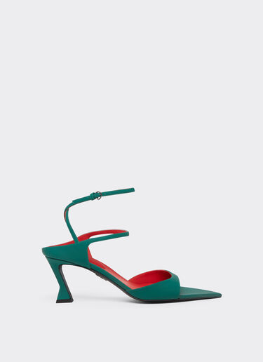 Ferrari Slingback sandals in rubberised leather Ficus Green 22008f