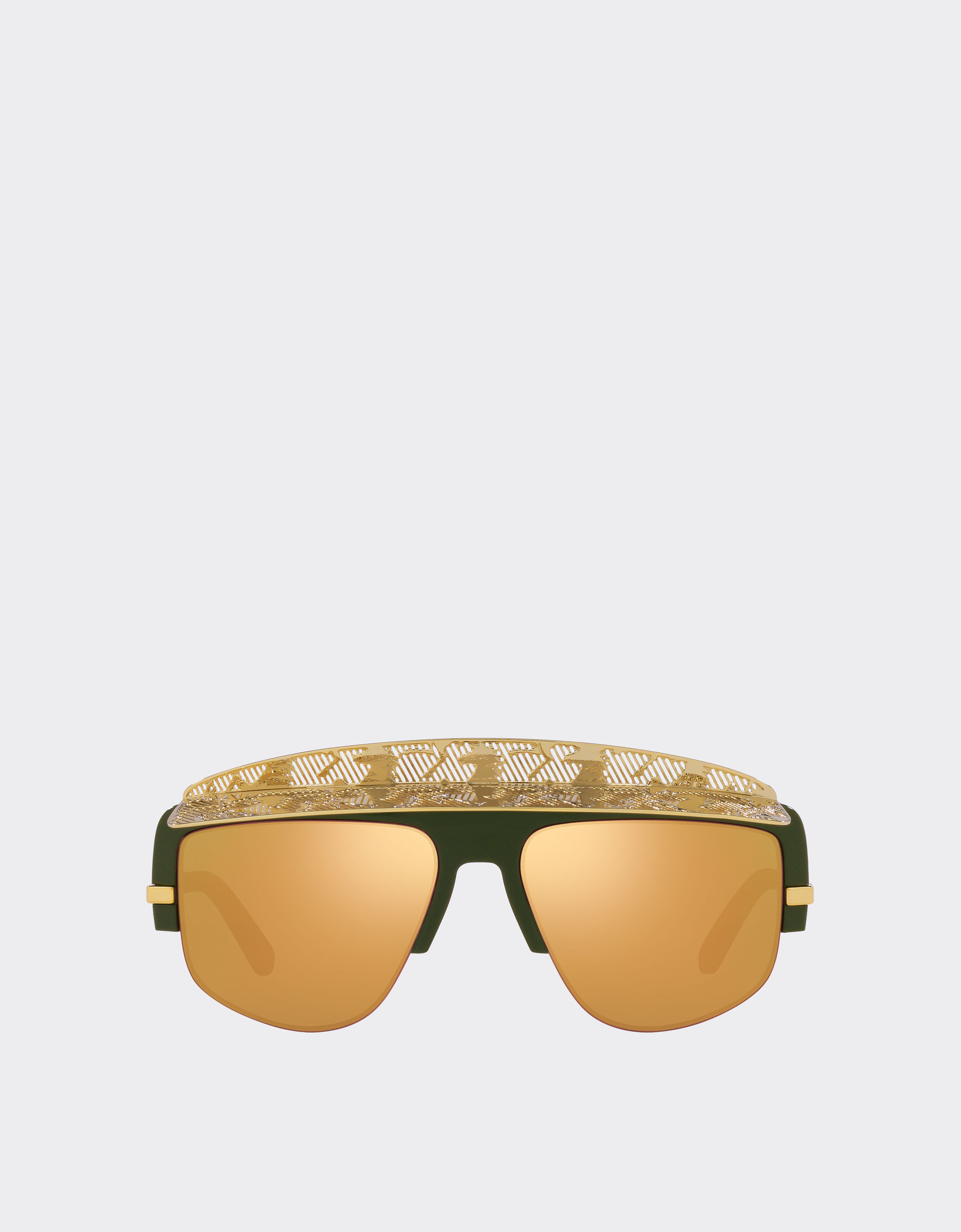 ${brand} Gafas de sol Ferrari con lentes de espejo doradas ${colorDescription} ${masterID}